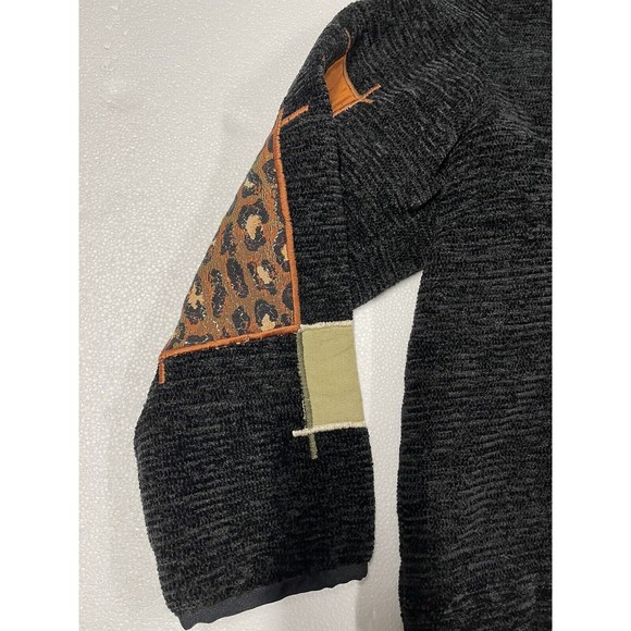 Vintage Alex Kim Embroidered Jacket Blazer Style Black Patches Women's Large - Picture 5 of 7